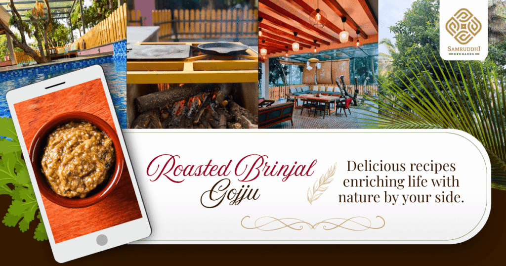 Roasted Brinjal Gojju or Vankaya Pulusu Pacchadi Recipe